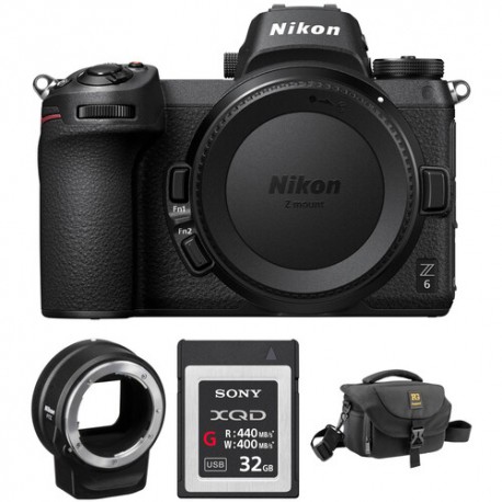 Nikon Z 6 Mirrorless Digital Camera with FTZ Mount Adapter and Bag Kit